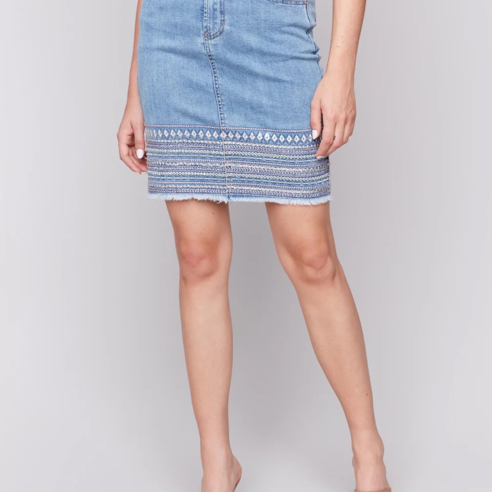 Blue Mini Pencil Skort Resort Wear